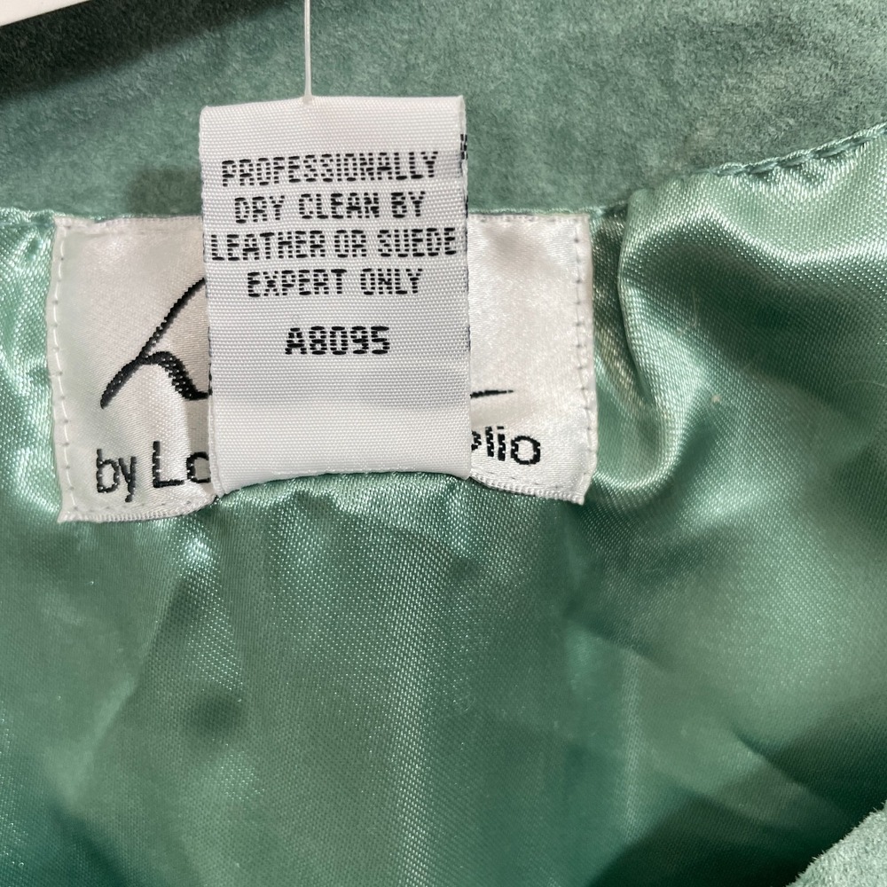 NWT Linea By Louis Dell'Olio Size 3X 100% Suede Jacket Laser Cut Sage Green NEW - Picture 5 of 10